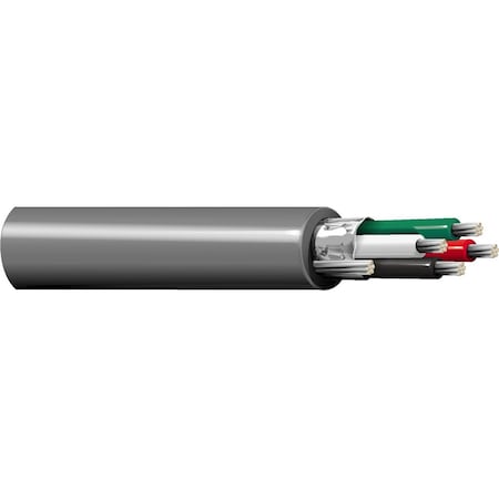 Belden Multi-Conductor Cable, AWM, 18 AWG, 4 C, Chrome, PVC, Stranded, 300V AC, Indoor, 10,000 ft B9418